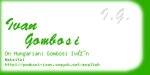 ivan gombosi business card